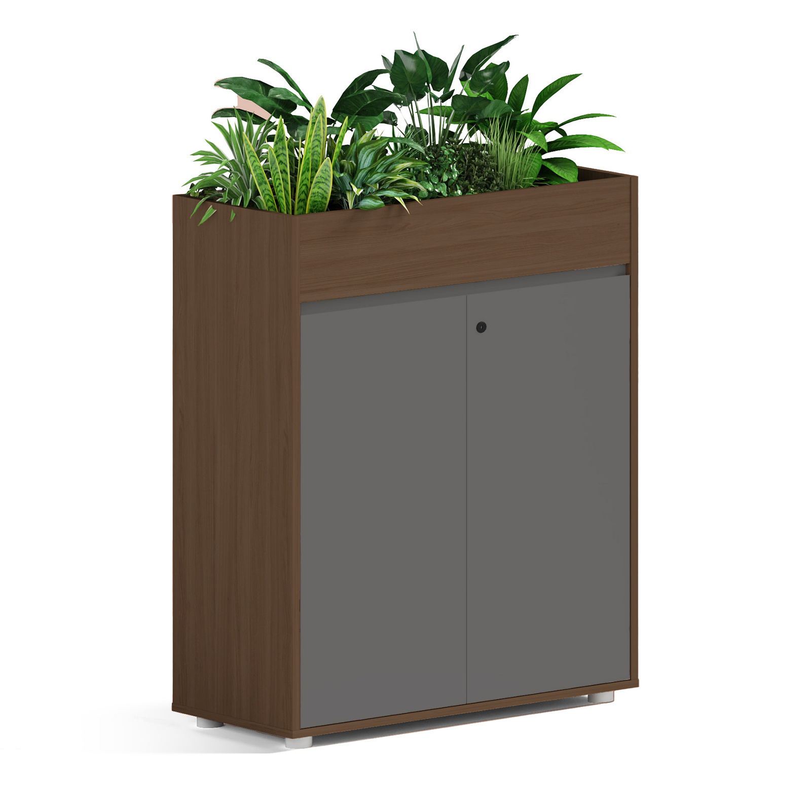 ANGEL Loft Work Dark 80 — kwietnik biurowy z szafką