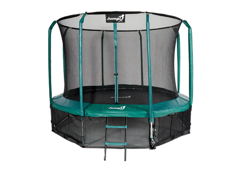 OUTLET Trampolina Ogrodowa Z Wewnętrzną Siatką Jumpi Maxy Comfort 312cm/10FT Zielona