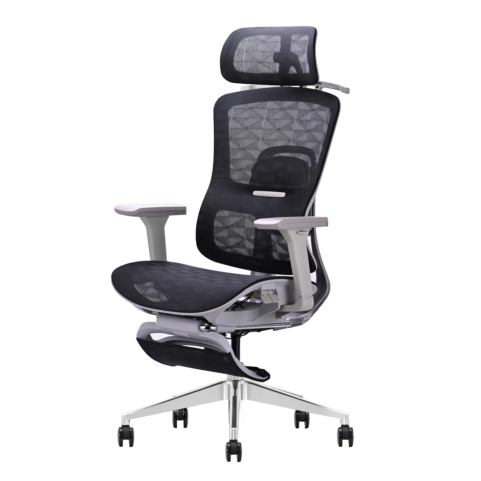 Fotel biurowy ANGEL Homer – czarno-szary, widok z przodu