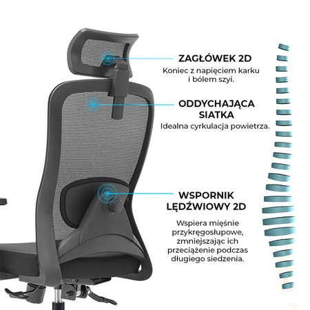 Fotel biurowy ergonomiczny ANGEL grOm