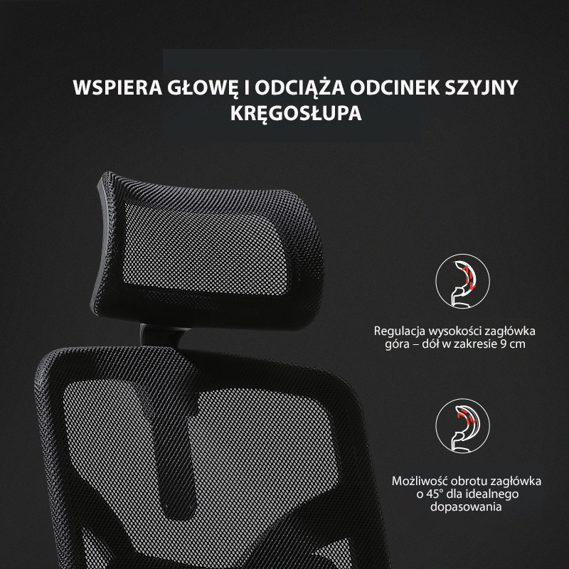 ANGEL Jokasta - regulowany zagłówek i komfort karku