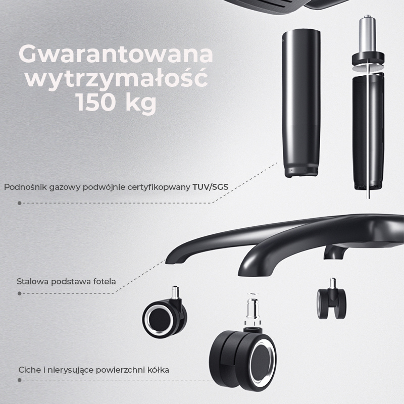 FURIA – podnośnik, podstawa i kółka PU