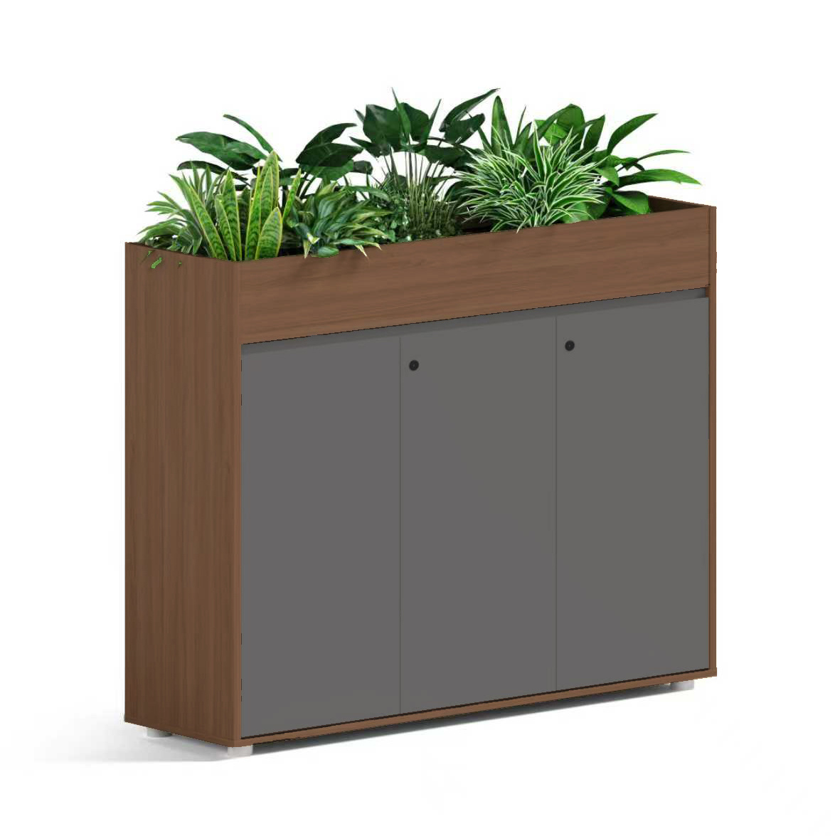 ANGEL Loft Work Dark 120 — kwietnik biurowy z szafką