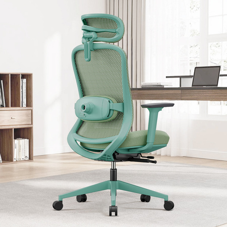 Fotel biurowy ergonomiczny ANGEL fizjO miętowy z funkcją masażu