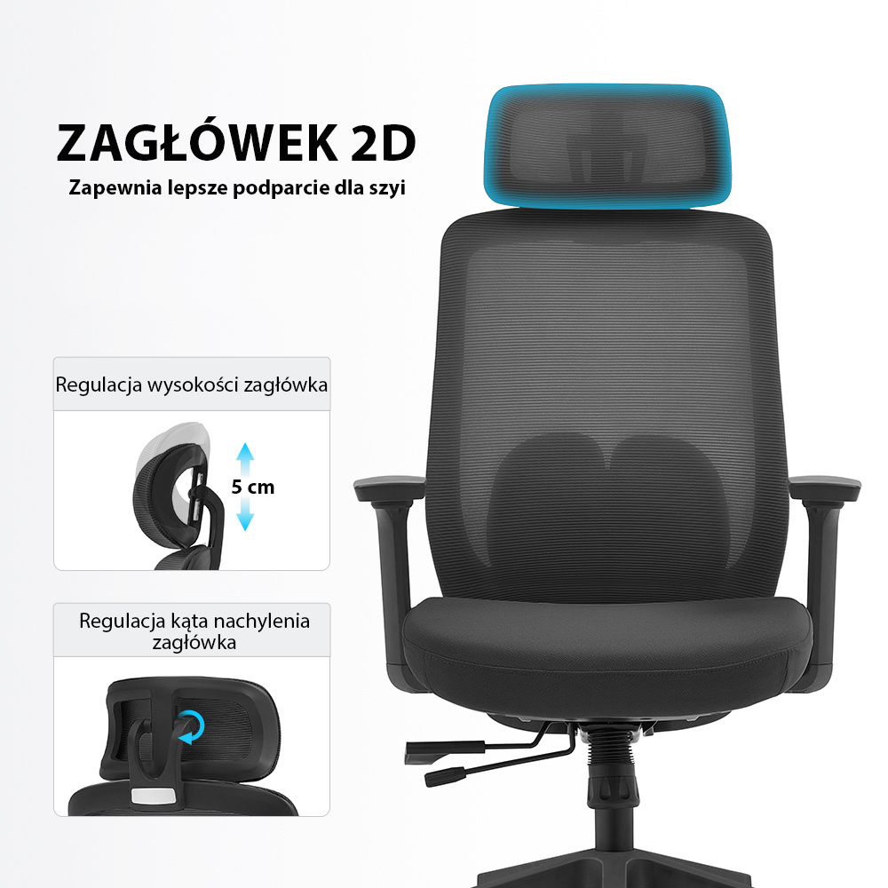 ANGEL runO - zagłówek 2D (0-5 cm) z regulacją kąta