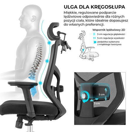 Fotel biurowy ergonomiczny Rosa niebieski ANGEL