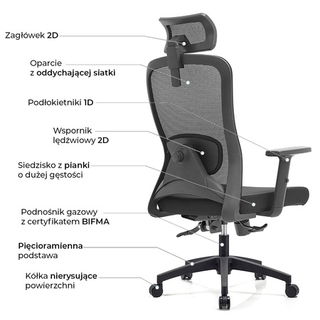 Fotel biurowy ergonomiczny ANGEL grOm