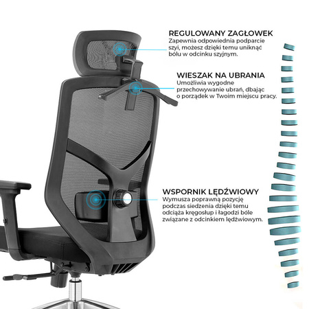 Fotel biurowy ergonomiczny Rosa czerwony ANGEL