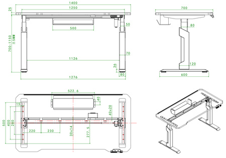 Biurko Gamingowe Angel Nemezis White 1,4m