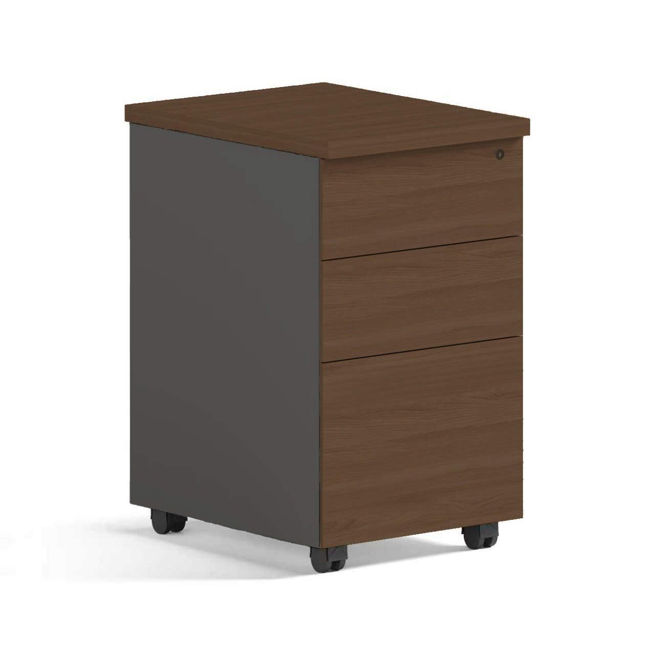 ANGEL Loft Work Dark — kontener biurowy z 3 szufladami na kółkach