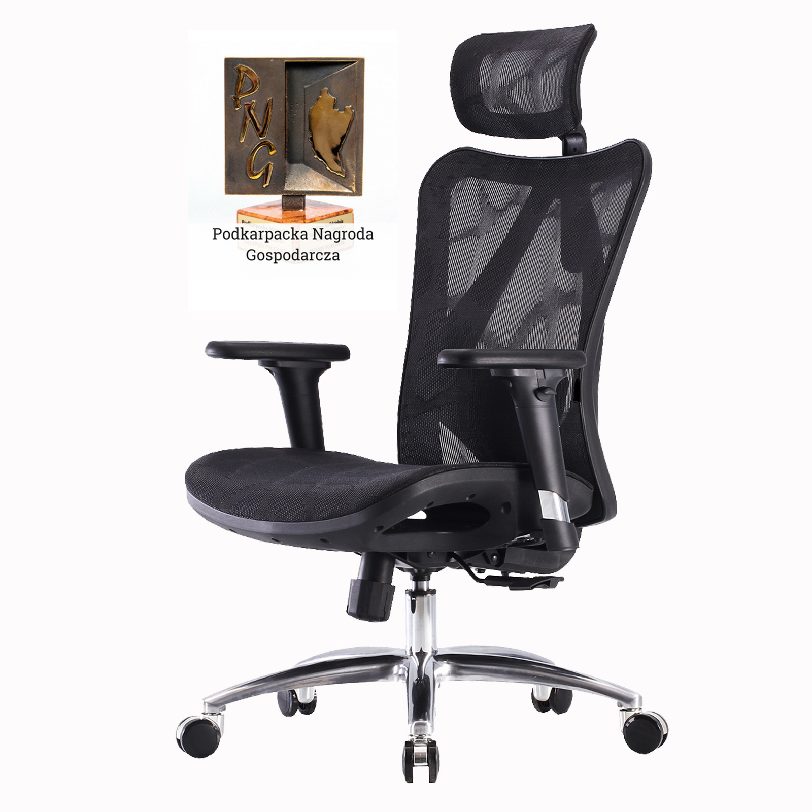 Fotel biurowy ANGEL KalistO – czarny, Full Mesh, ergonomiczny