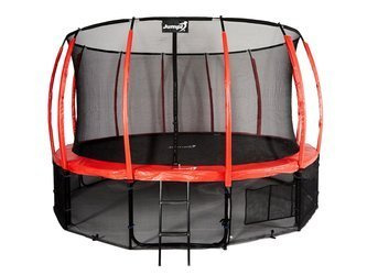 Trampolina Ogrodowa Jumpi 487cm/16FT Maxy Comfort Plus Czerwona Z Wewnętrzną Siatką