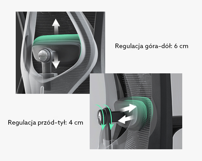 ANGEL KalistO – lędźwie 2D, regulacja podparcia pleców