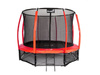 Trampolina Ogrodowa Jumpi 374cm/12FT Maxy Comfort Plus Czerwona Z Wewnętrzną Siatką