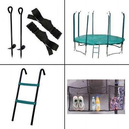 Trampolina Ogrodowa Z Wewnętrzną Siatką Jumpi Maxy Comfort 312cm/10FT Zielona