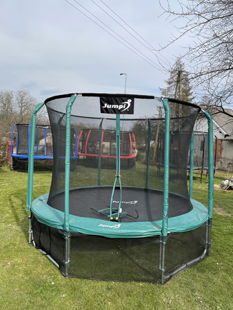 OUTLET Trampolina Ogrodowa Z Wewnętrzną Siatką Jumpi Maxy Comfort 312cm/10FT Zielona 